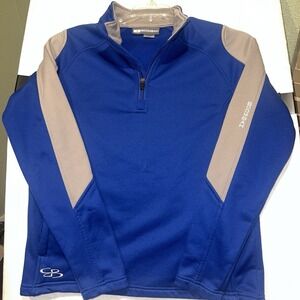 BOOMBAH 1/4 Zip Pullover Mens small S Blue Gray Athletic Tech Sweatshirt